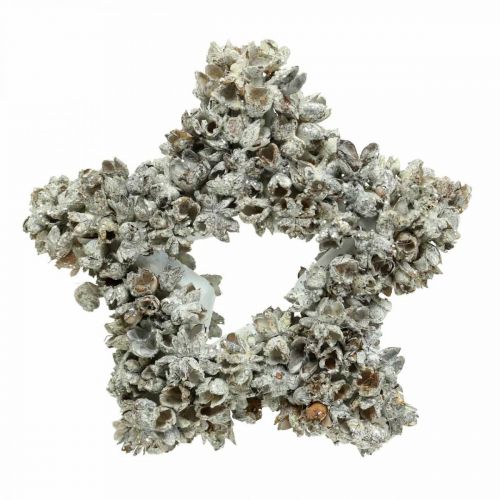 Article Etoile à suspendre décoration de Noël blanche, pailletée Ø15cm