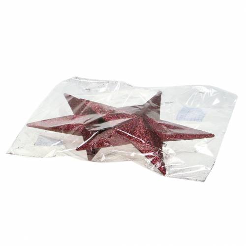 Article Cintre déco étoile pailletée bordeaux 21cm 2pcs