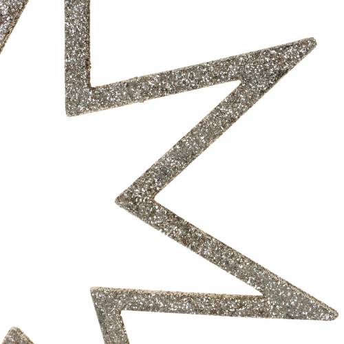 Floristik24 Décoration de Noël étoile Décorations pour sapin de Noël champagne paillettes 22cm 12pcs