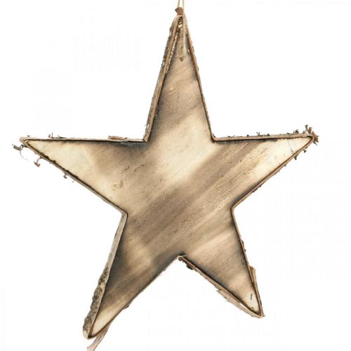 Floristik24 Décorations de sapin de Noël bois étoile nature, flammé H25cm