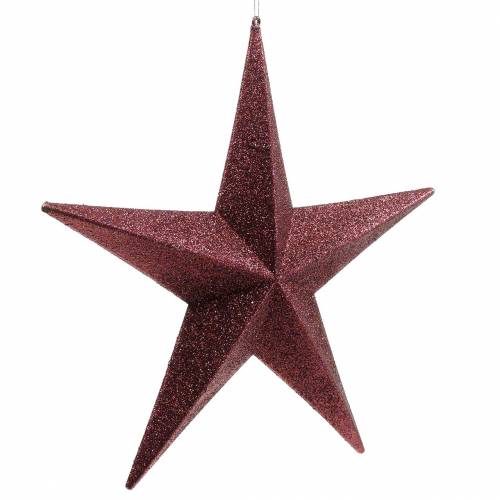 Floristik24 Etoile pailletée à suspendre Bordeaux Ø30cm
