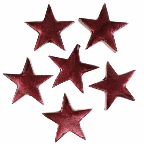 Floristik24 Déco étoile rouge foncé 4cm 12pcs