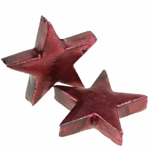 Floristik24 Déco étoile rouge foncé 4cm 12pcs