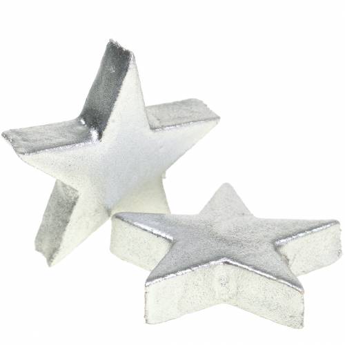 Floristik24 Déco étoiles argent 4cm 12pcs