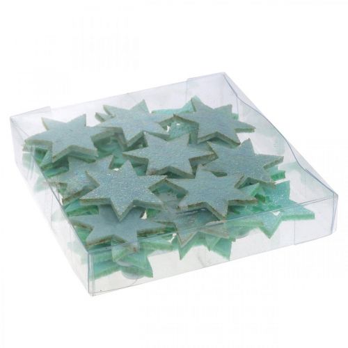 Article Etoiles décoratives pour travaux manuels Caoutchouc mousse autocollant menthe 4cm 36pcs