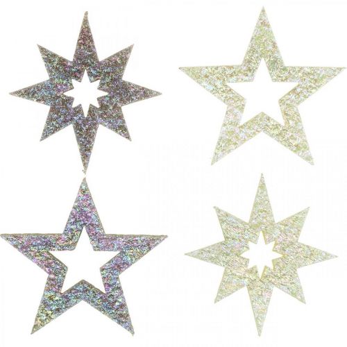 Floristik24 Étoiles décoratives pour travaux manuels caoutchouc mousse jaune, marron 4cm 36 pcs