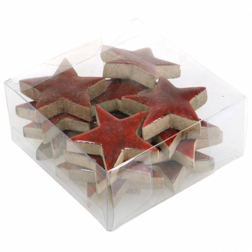 Floristik24 Décoration à disperser étoile mangue rouge peinte 5×5cm 16 pcs