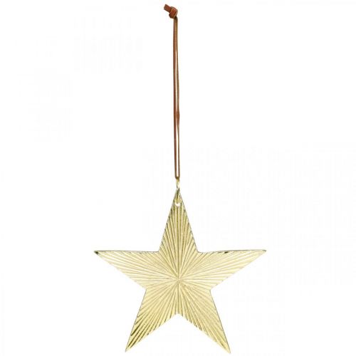 Article Etoile dorée, décoration de l'Avent, pendentif décoration pour Noël 12 × 13cm 2pcs