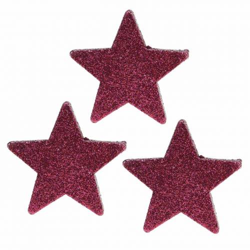 Floristik24 Etoile scintillante dispersée 6.5cm rose 36pcs