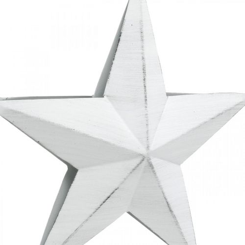 Etoile à accrocher, décorations de sapin de Noël, décoration métal blanc 19,5 × 18,5cm | Floristik24.be