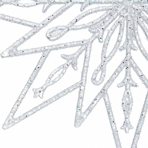 Floristik24 Étoile de glace décorative à suspendre transparente, paillettes 24,5cm 6pcs