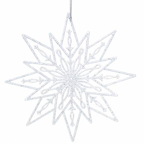 Floristik24 Étoile de glace décorative à suspendre transparente, paillettes 24,5cm 6pcs