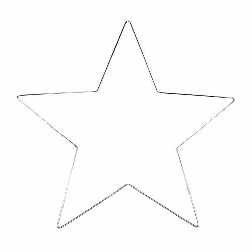Floristik24 Déco étoile argent 40cm 4pcs