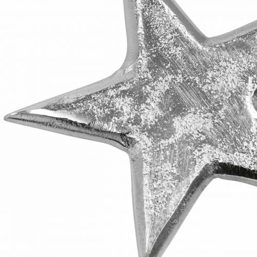 Floristik24 Étoiles en métal argenté 8,6 × 8,2 cm/6,9 × 6,7 cm 8 pièces