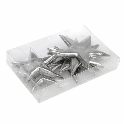 Floristik24 Étoiles en métal argenté 8,6 × 8,2 cm/6,9 × 6,7 cm 8 pièces