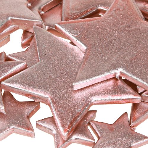 Article Décoration étoile de Noël rose Ø3/5/7 cm – 2e choix – 44 pièces