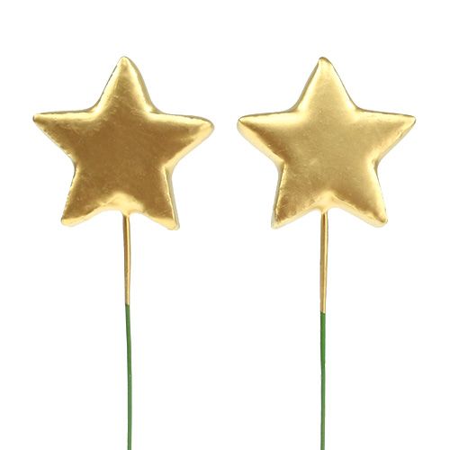 Floristik24 Etoiles sur fil pour bricolage doré 5cm L23cm 48 pcs