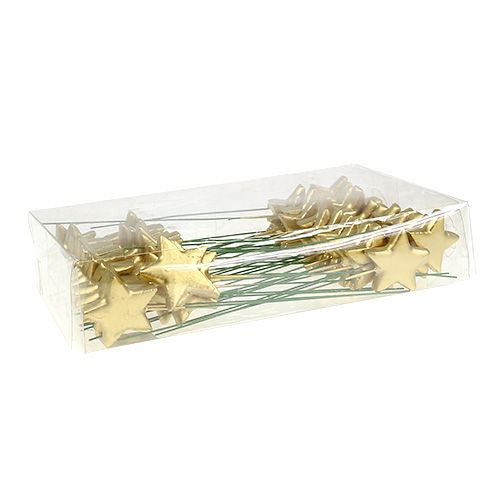 Floristik24 Etoiles sur fil pour bricolage doré 5cm L23cm 48 pcs