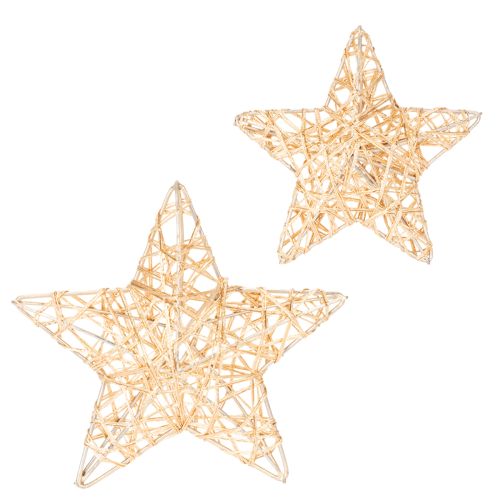Ensemble d'étoiles décoratives en fil de fer, deux tailles, 10 cm, 12 pièces