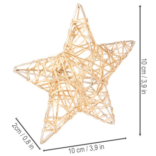 Ensemble d'étoiles décoratives en fil de fer, deux tailles, 10 cm, 12 pièces | Floristik24.be