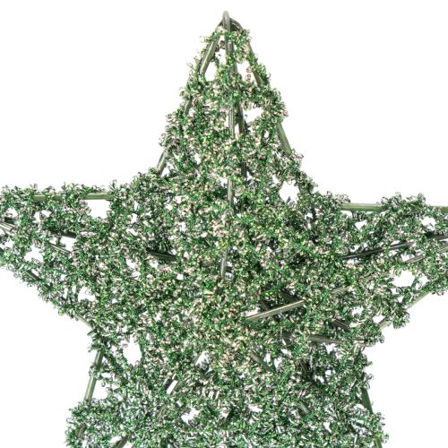 Ensemble d'étoiles décoratives en fil de fer vert, deux tailles, 10 cm, 12 pièces | Floristik24.be