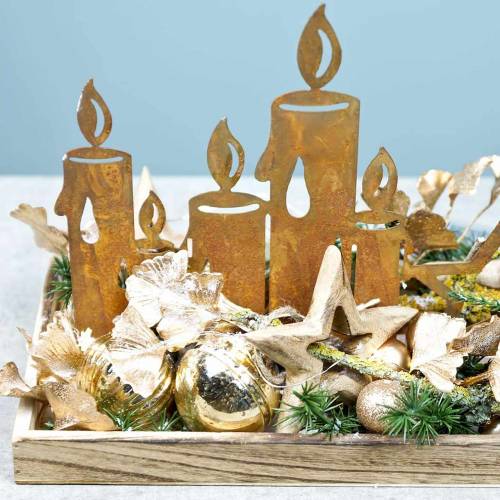 Floristik24 Étoiles en bois à suspendre en bois de manguier 10,5–11,5 cm 8 pcs