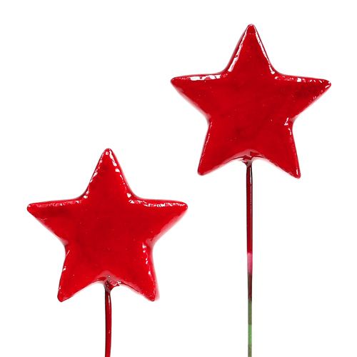 Floristik24 Étoiles sur fil à décorer 5cm rouge 48 pcs