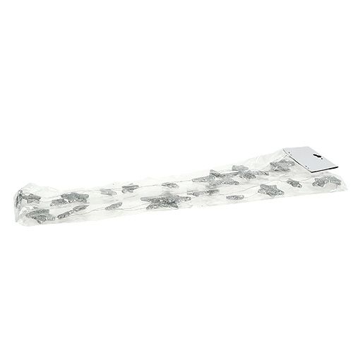 Floristik24 Guirlande étoile 110cm argent avec mica