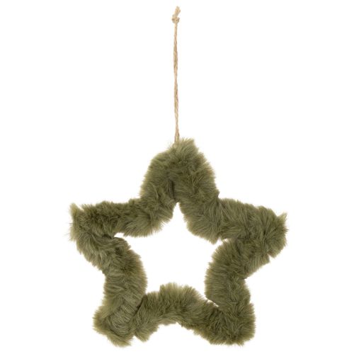 Pendentifs étoiles en fausse fourrure, peluche, pour fenêtres et portes, 21 cm, lot de 4 | Floristik24.be