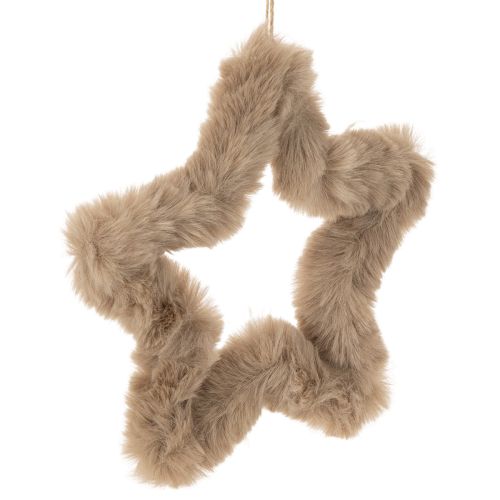Étoile décorative suspendue en fausse fourrure, 21 cm, lot de 4 acheter | Floristik24.be