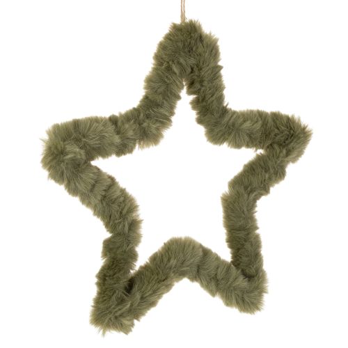 Étoile suspendue, fausse fourrure, pour portes et fenêtres, 30 cm, lot de 3