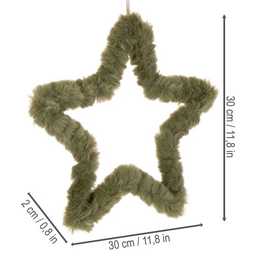 Étoile suspendue, fausse fourrure, pour portes et fenêtres, 30 cm, lot de 3 | Floristik24.be