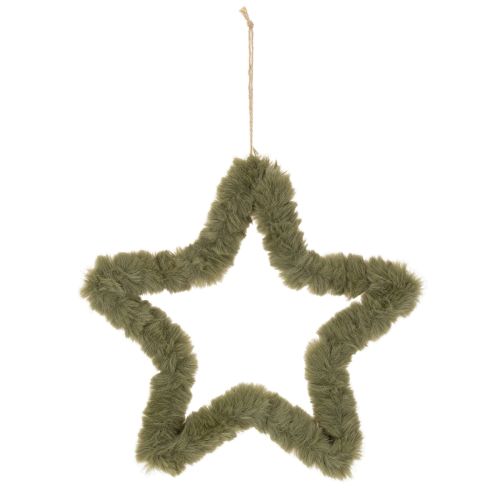 Étoile suspendue, fausse fourrure, pour portes et fenêtres, 30 cm, lot de 3 | Floristik24.be