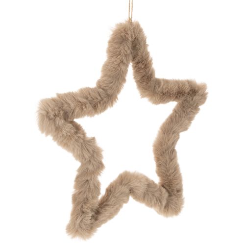 Décoration décorative en fausse fourrure en forme d'étoile à suspendre, 30 cm, lot de 3 acheter | Floristik24.be