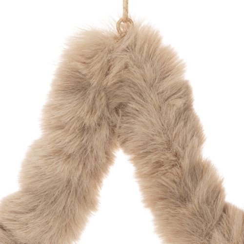 Décoration décorative en fausse fourrure en forme d'étoile à suspendre, 30 cm, lot de 3 | Floristik24.be