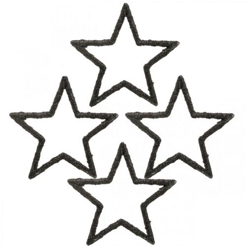 Décoration à disperser étoiles de Noël paillettes noires Ø4cm 120 pcs