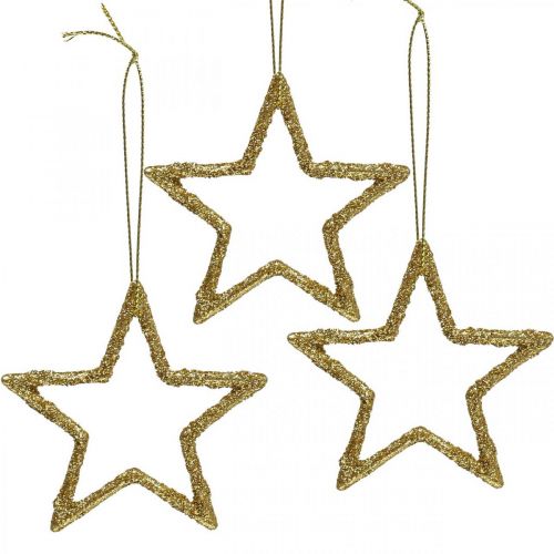 Floristik24 Décoration de Noël pendentif étoile paillettes dorées 7,5cm 40p