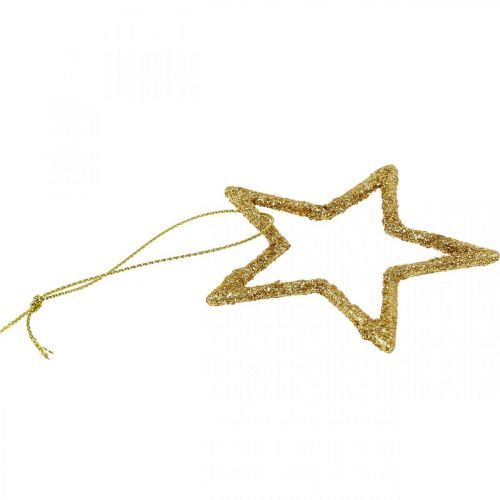 Floristik24 Pendentif étoile de décoration de Noël paillettes dorées 7,5 cm 40 pcs