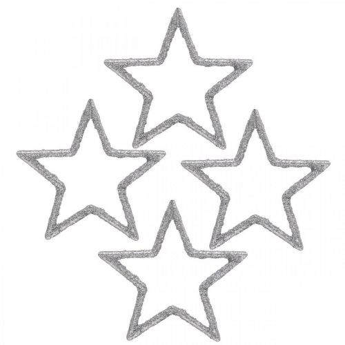 Article Décoration à parsemer Étoiles de Noël paillettes argentées Ø4cm 120p
