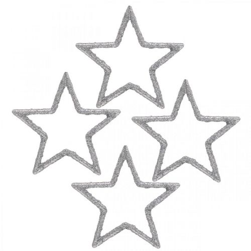 Décoration à disperser étoiles de Noël paillettes argentées Ø4cm 120 pcs