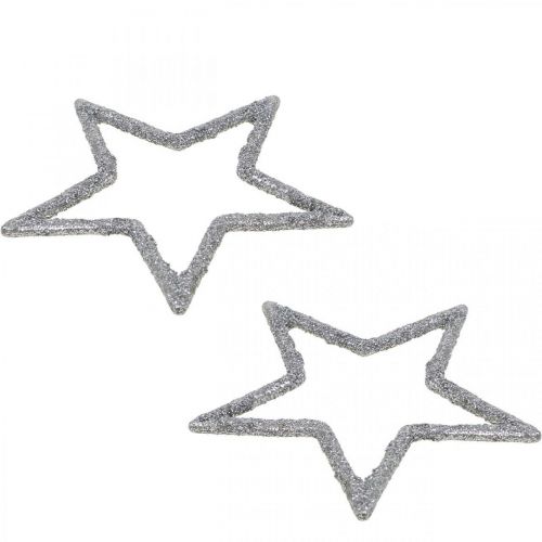 Article Décoration à disperser étoiles de Noël paillettes argentées Ø4cm 120 pcs