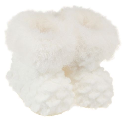 Article Bottes avec bottes en fourrure décoration sapin de Noël blanc 7cm 2pcs