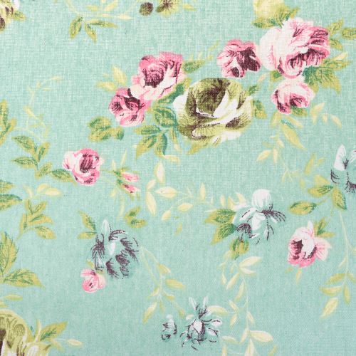 Floristik24 Tissu décoratif vert avec fleurs 30 cm x 3 m
