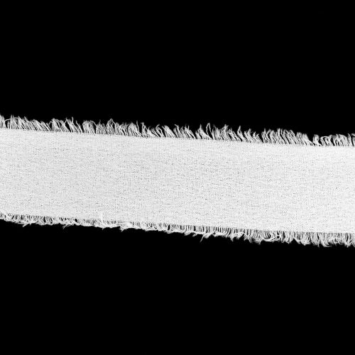 Article Ruban mousseline ruban tissu blanc avec franges 40mm 15m
