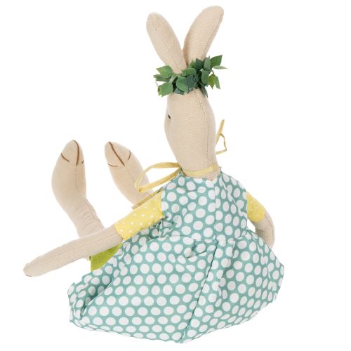 Article Lapin de Pâques en peluche, lapin de Pâques habillé, lapine H43cm