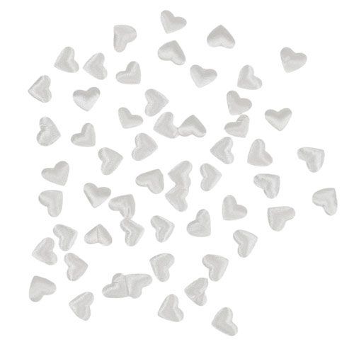 Floristik24 Mélange de cœurs blancs 1,3cm 500P