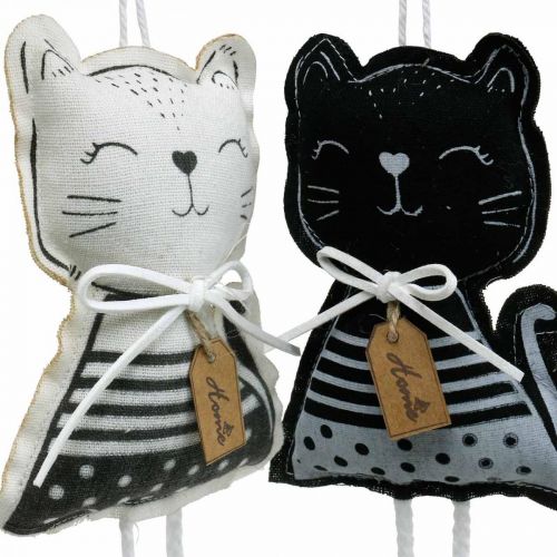 Chats en tissu à accrocher, décoration printanière, décoration cintre chat, décoration cadeau 4pcs