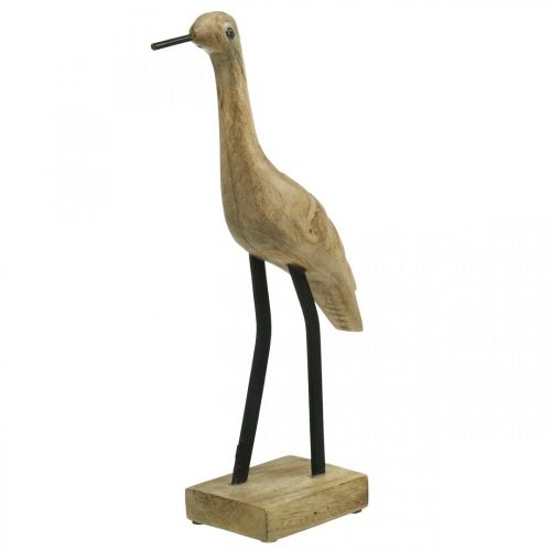 Floristik24 Échassier en bois, grue debout, oiseau décoratif couleur naturelle, noir H40cm