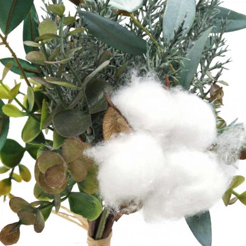 Bouquet artificiel Vert Blanc Bouquet artificiel d'hiver 33cm