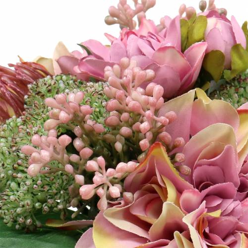 Floristik24 Bouquet dahlia et protea, fleurs en soie, décoration estivale L25cm